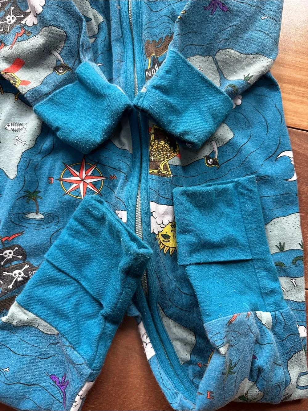 Bonds Blue Pirate Map Zippy Pjs 6-12m